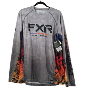 FXR Derby Air UPF Long Sleeve Shirt pro fish Performance microbial top sz lg